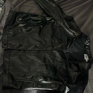 Black faux leather jacket
